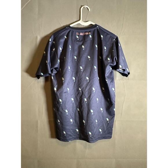 Umbro El Salvador Shirt Mens Medium Navy Blue ES Graphic Pattern Soccer Top - Picture 9 of 9